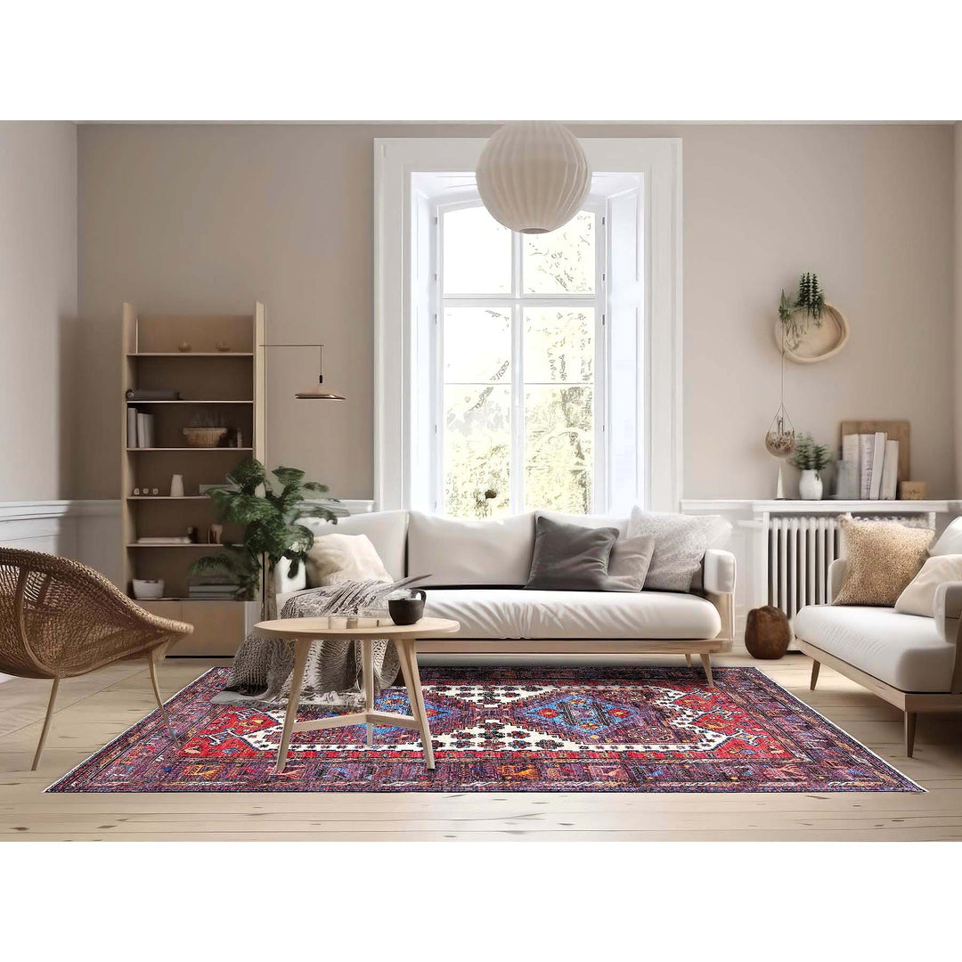 5'10" x 8'6" New Hand Knotted Ivory Wool Rectangle Oriental Rug - MOA102585