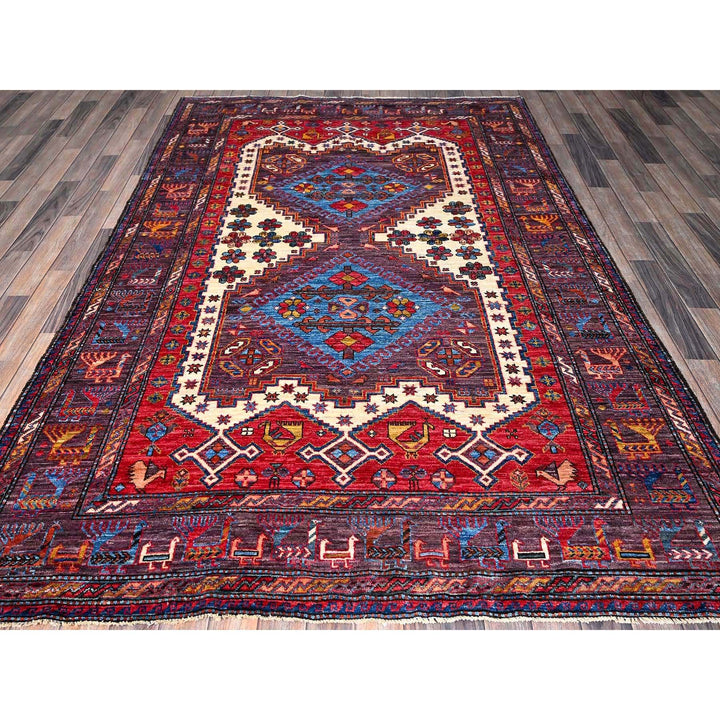 5'10" x 8'6" New Hand Knotted Ivory Wool Rectangle Oriental Rug - MOA102585