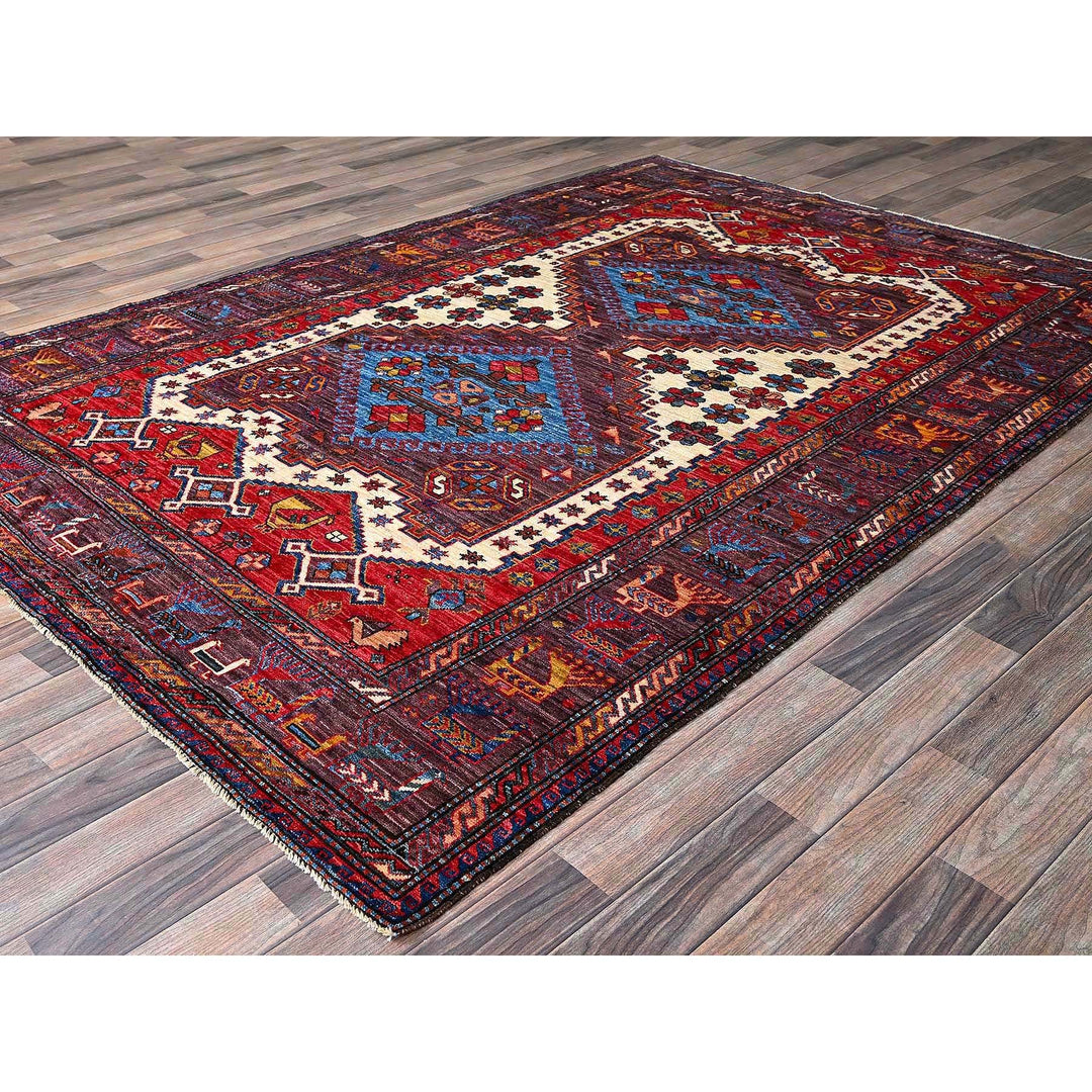5'10" x 8'6" New Hand Knotted Ivory Wool Rectangle Oriental Rug - MOA102585