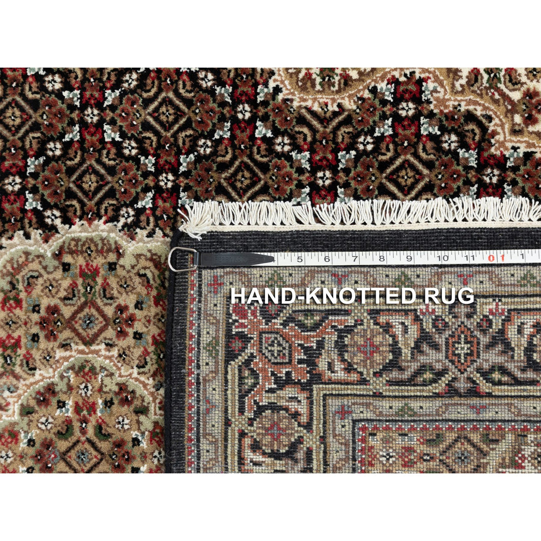 4'0" x 6'0" New Hand Knotted Black Cotton Rectangle Oriental Rug - MOA10258692