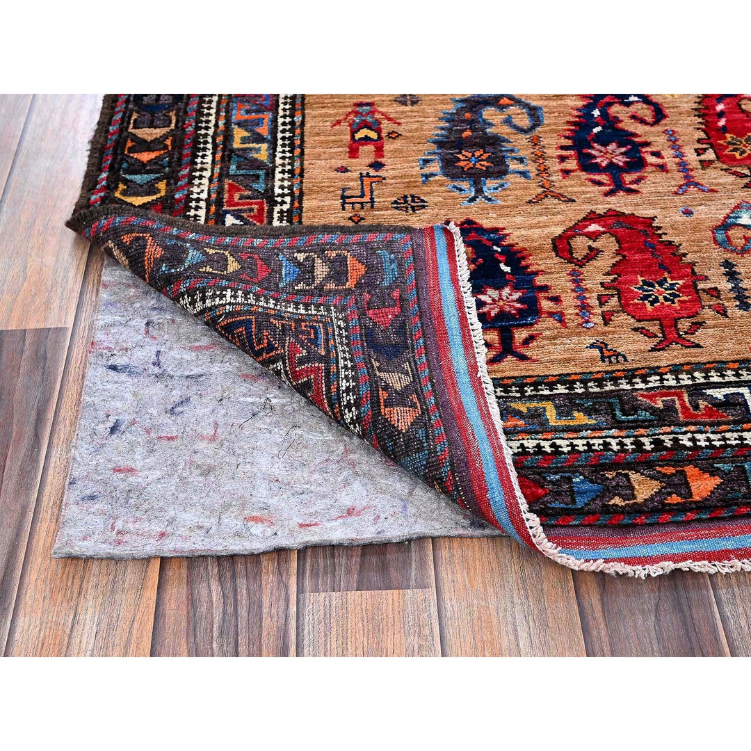 6'3" x 8'4" New Hand Knotted Brown Wool Rectangle Oriental Rug - MOA102586