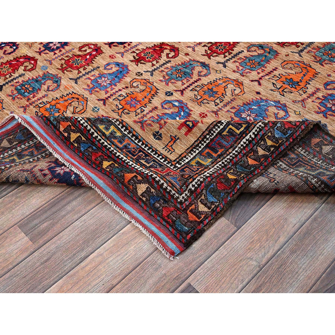 6'3" x 8'4" New Hand Knotted Brown Wool Rectangle Oriental Rug - MOA102586