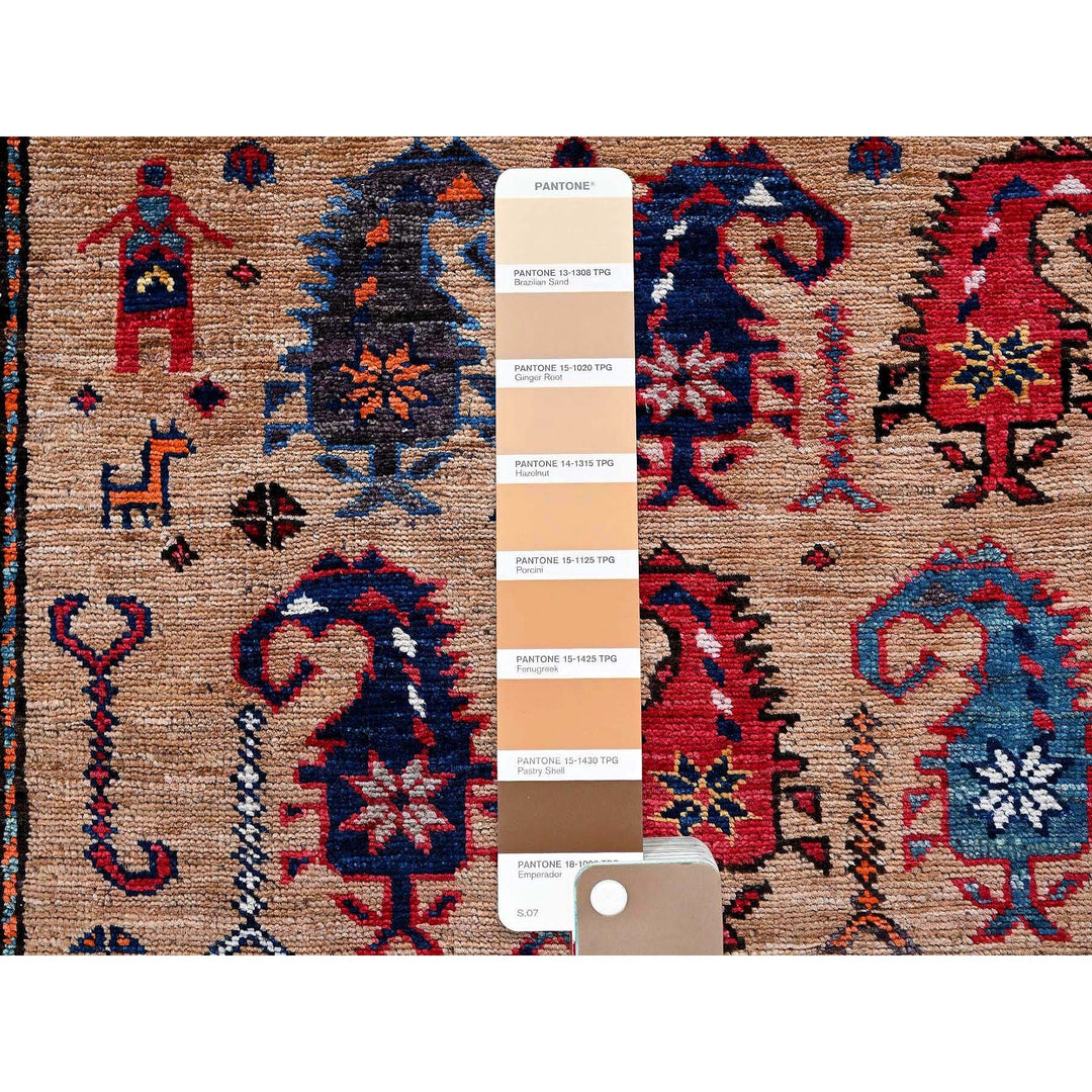 6'3" x 8'4" New Hand Knotted Brown Wool Rectangle Oriental Rug - MOA102586