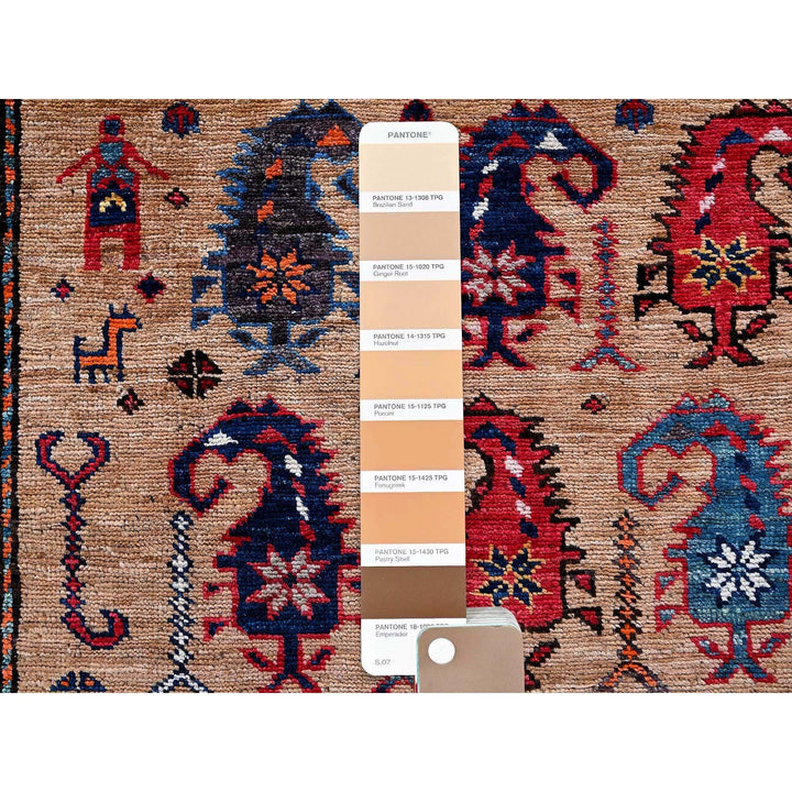 6'3" x 8'4" New Hand Knotted Brown Wool Rectangle Oriental Rug - MOA102586