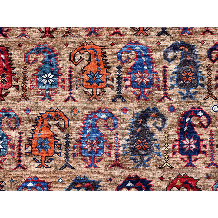 6'3" x 8'4" New Hand Knotted Brown Wool Rectangle Oriental Rug - MOA102586