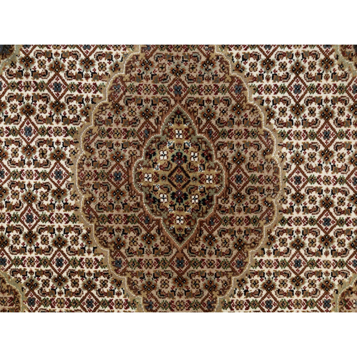 4'0" x 5'9" New Hand Knotted Ivory Wool Rectangle Oriental Rug - MOA10258705