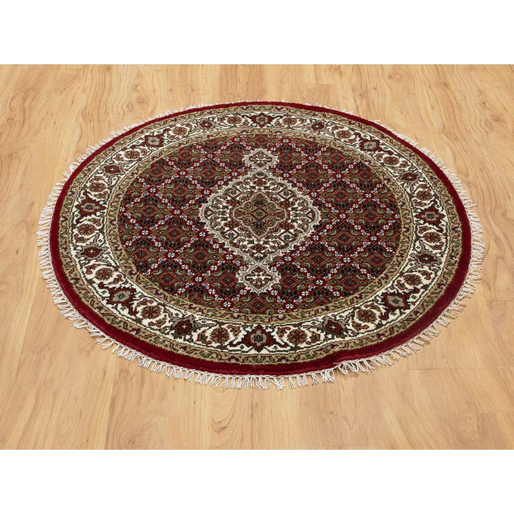 3'4" x 3'4" New Hand Knotted Red Cotton Round Oriental Rug - MOA10258742