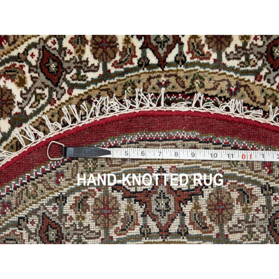 4'0" x 4'0" New Hand Knotted Red Wool Round Oriental Rug - MOA10258746