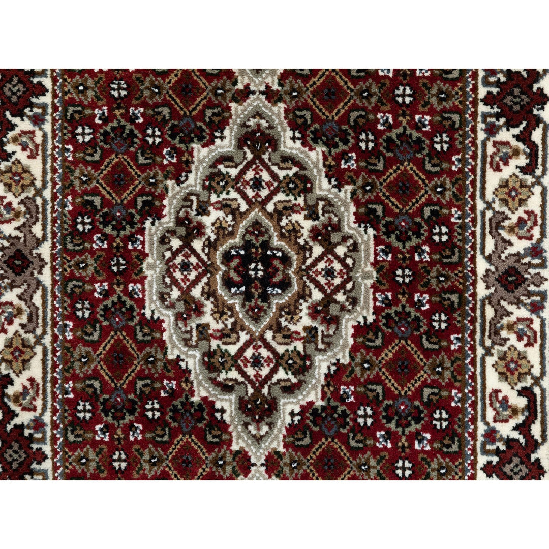 2'0" x 8'0" New Hand Knotted Red Wool & Silk Runner Oriental Rug - MOA10258757