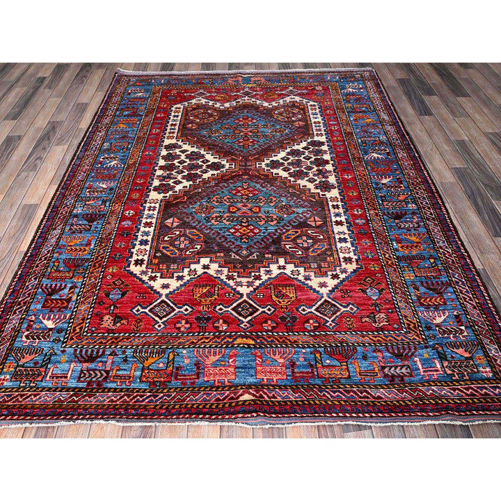 6'0" x 7'8" New Hand Knotted Ivory Wool Rectangle Oriental Rug - MOA102587