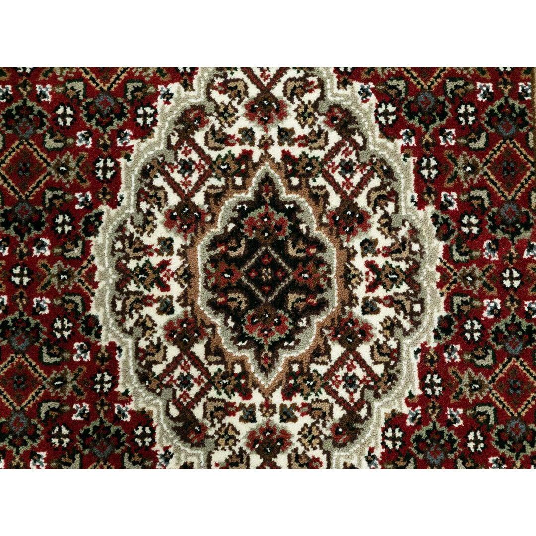 2'7" x 12'1" New Hand Knotted Red Wool & Silk Runner Oriental Rug - MOA10258848