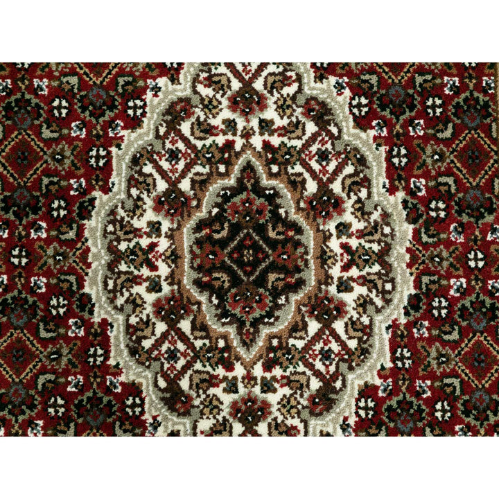 2'7" x 12'1" New Hand Knotted Red Wool & Silk Runner Oriental Rug - MOA10258848