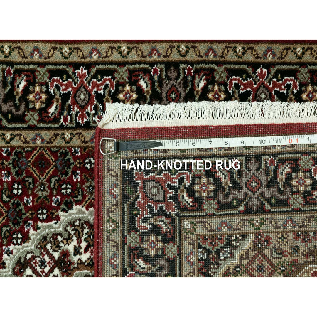 2'7" x 12'1" New Hand Knotted Red Wool & Silk Runner Oriental Rug - MOA10258848