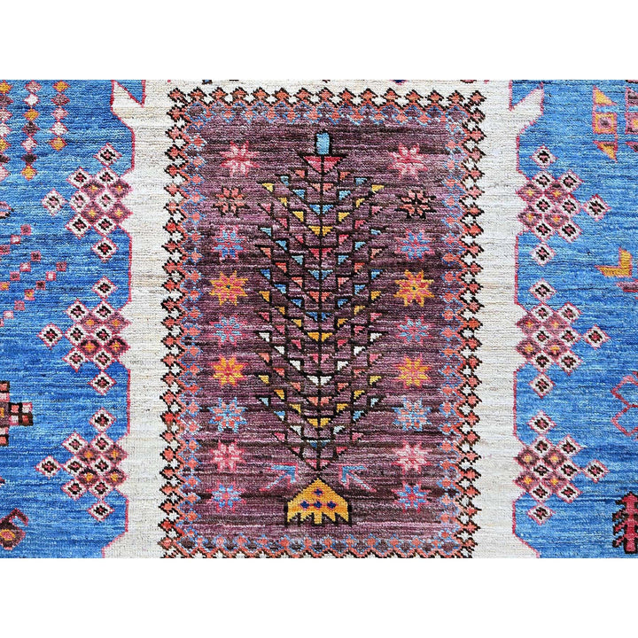 5'11" x 7'8" New Hand Knotted Blue Wool Rectangle Oriental Rug - MOA102588