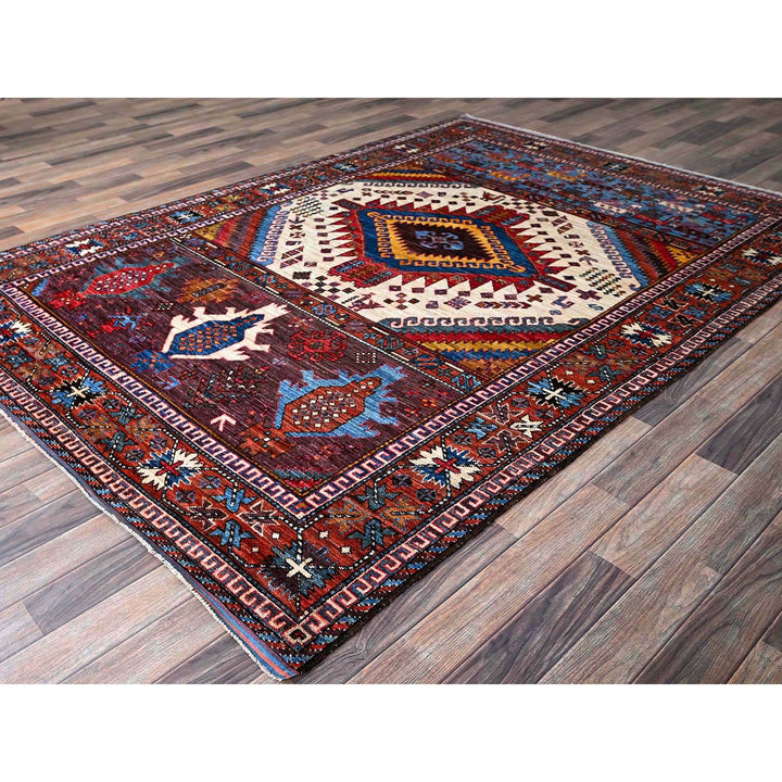 6'0" x 8'6" New Hand Knotted Ivory Wool Rectangle Oriental Rug - MOA102589