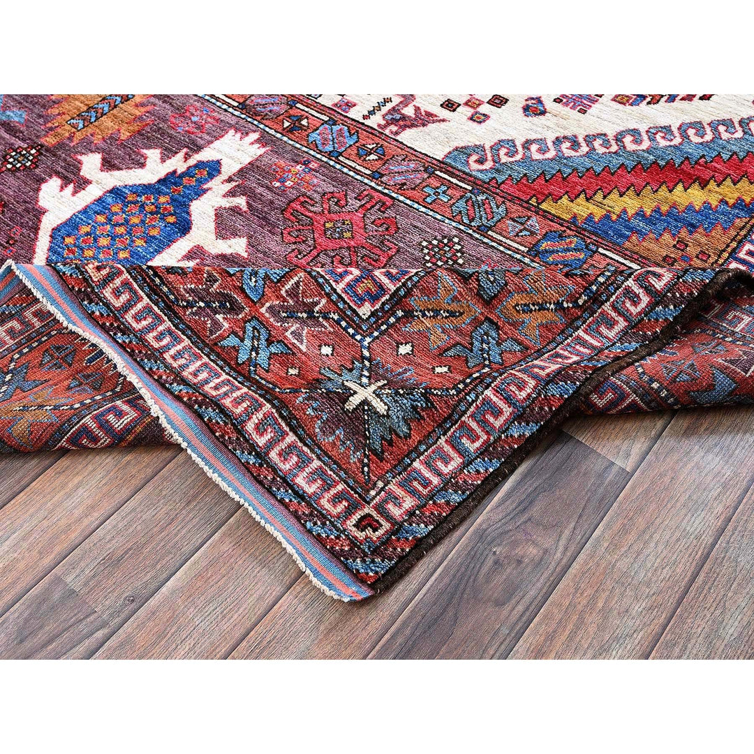 6'0" x 8'6" New Hand Knotted Ivory Wool Rectangle Oriental Rug - MOA102589