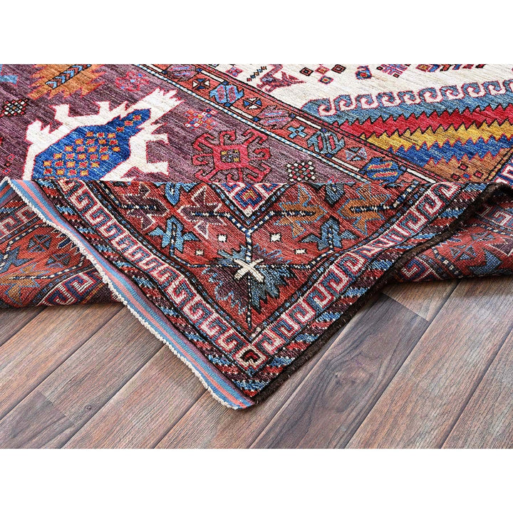 6'0" x 8'6" New Hand Knotted Ivory Wool Rectangle Oriental Rug - MOA102589