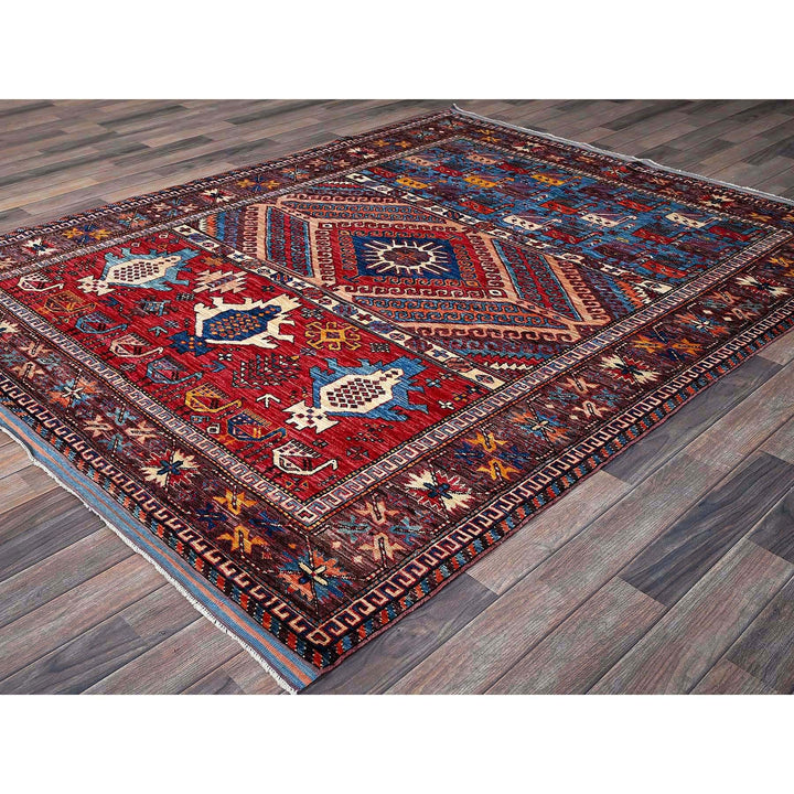 5'11" x 7'4" New Hand Knotted Multicolored Wool Rectangle Oriental Rug - MOA102590