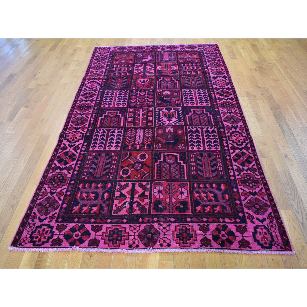 5'2" x 9'9" Vintage Hand Knotted Pink Cotton Runner Oriental Rug - MOA10259186