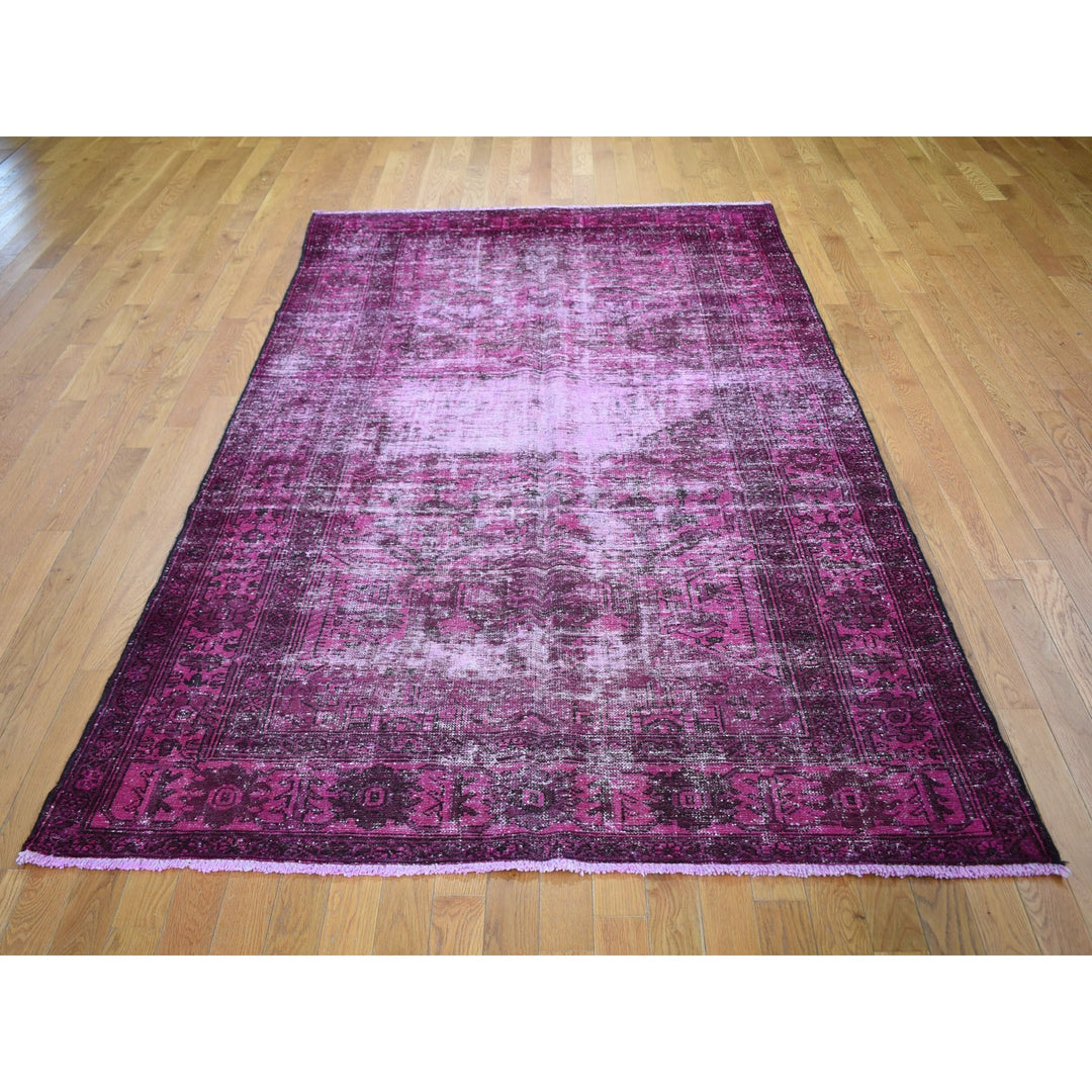 5'5" x 9'4" New Hand Knotted Pink Cotton Runner Oriental Rug - MOA10259191