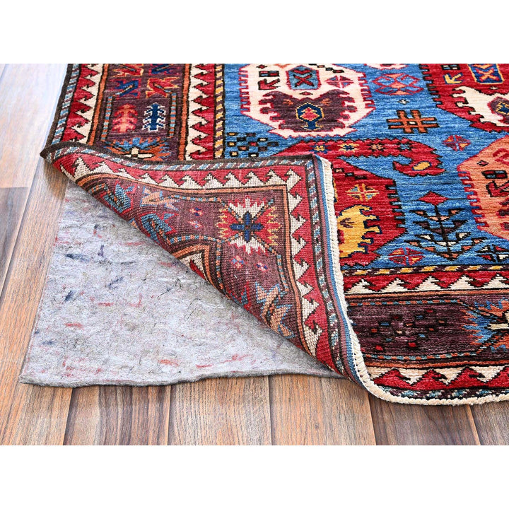 5'4" x 6'8" New Hand Knotted Blue Wool Rectangle Oriental Rug - MOA102591