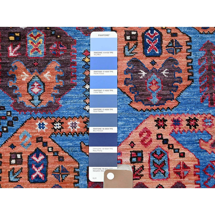 5'4" x 6'8" New Hand Knotted Blue Wool Rectangle Oriental Rug - MOA102591