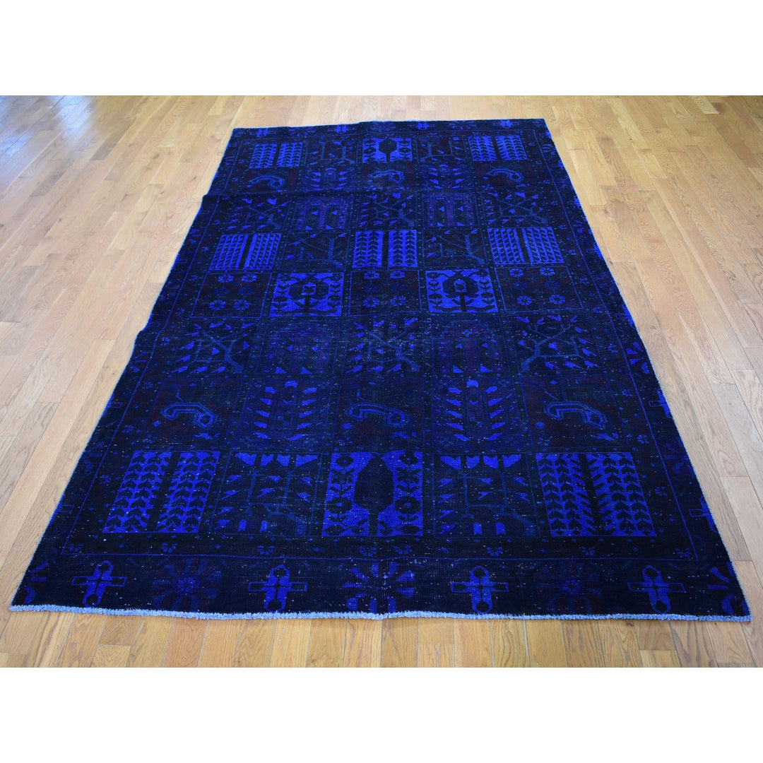 5'8" x 9'5" Vintage Hand Knotted Blue Cotton Rectangle Oriental Rug - MOA10259207