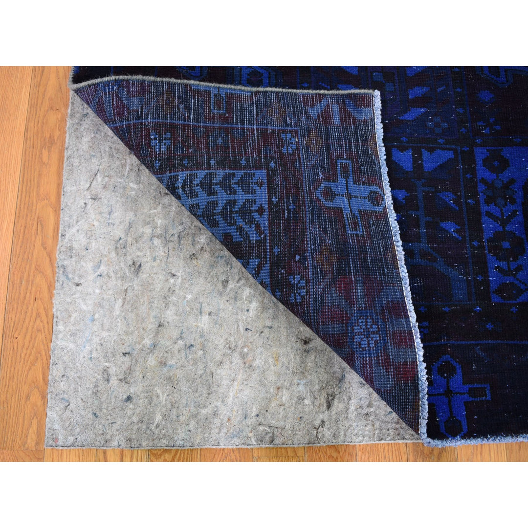 5'8" x 9'5" Vintage Hand Knotted Blue Cotton Rectangle Oriental Rug - MOA10259207