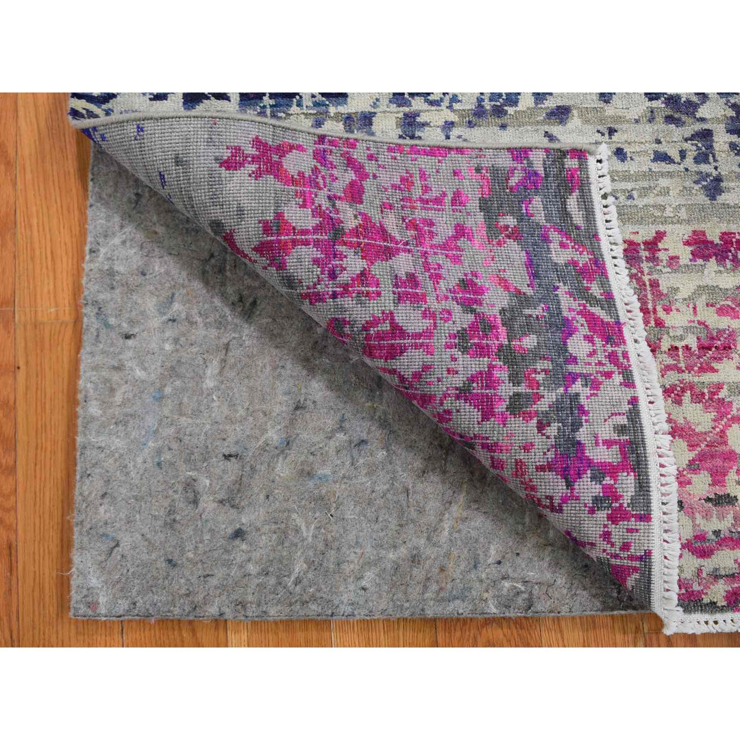 2'0" x 2'0" New Hand Knotted Pink Cotton Rectangle Oriental Rug - MOA10259283