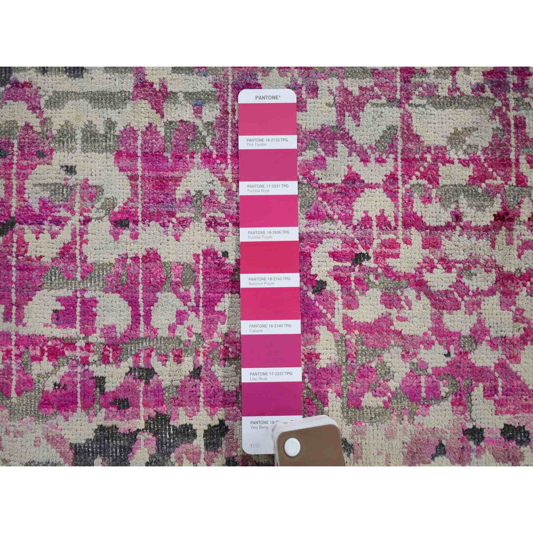 2'0" x 2'0" New Hand Knotted Pink Cotton Rectangle Oriental Rug - MOA10259283