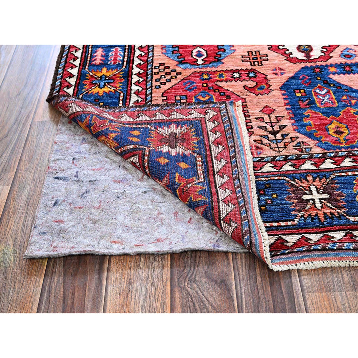 5'1" x 7'3" New Hand Knotted Orange Wool Rectangle Oriental Rug - MOA102592