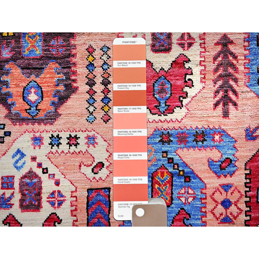 5'1" x 7'3" New Hand Knotted Orange Wool Rectangle Oriental Rug - MOA102592