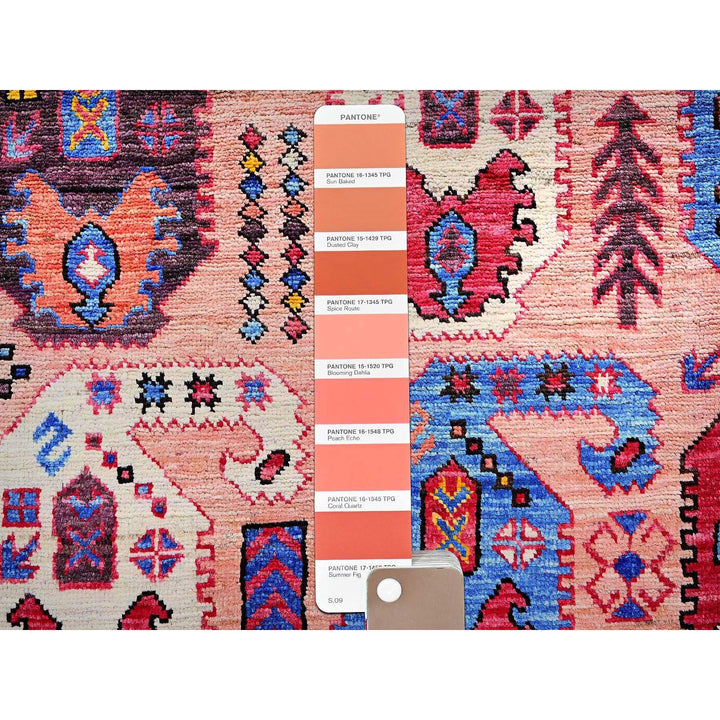 5'1" x 7'3" New Hand Knotted Orange Wool Rectangle Oriental Rug - MOA102592