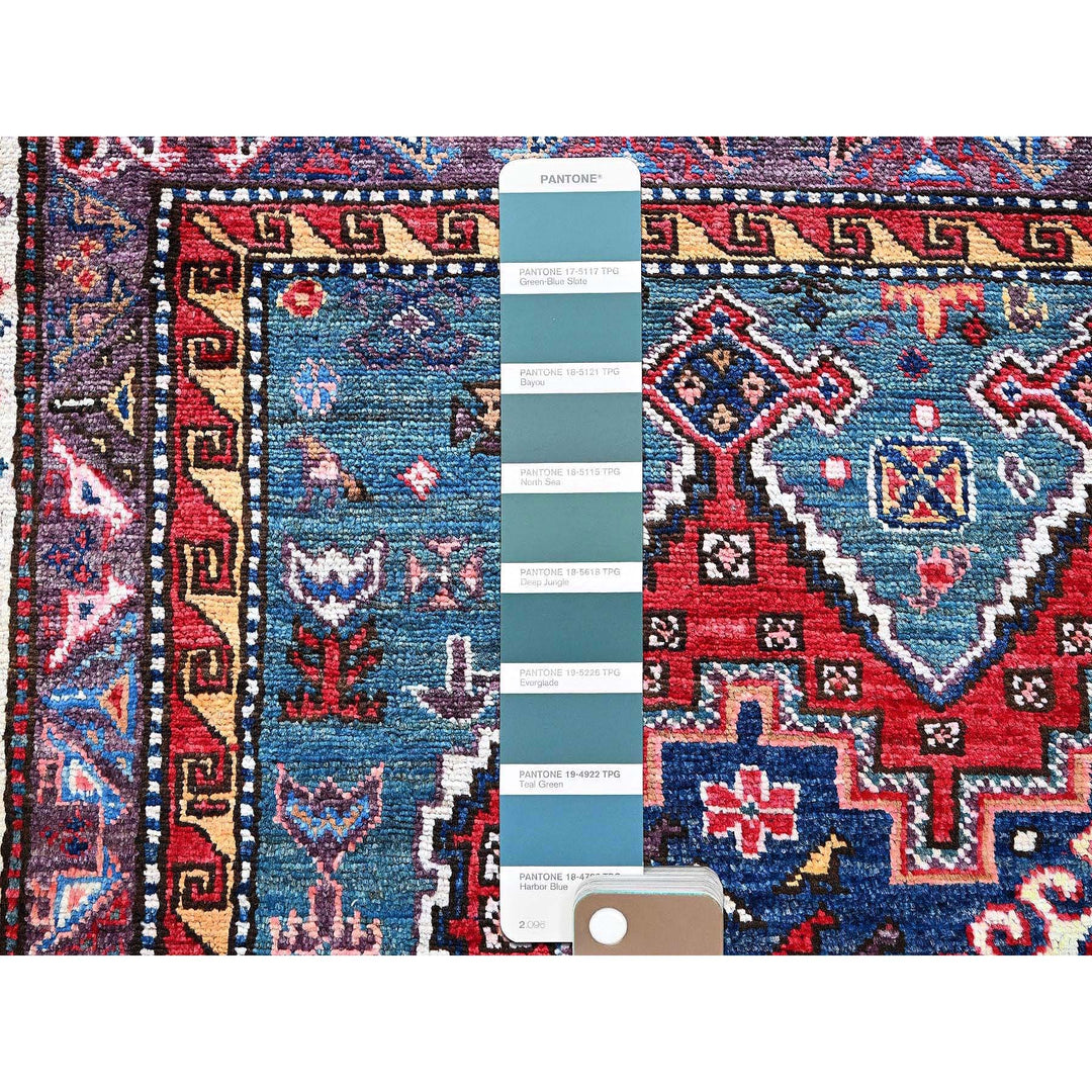 5'0" x 6'4" New Hand Knotted Red Wool Rectangle Oriental Rug - MOA102593