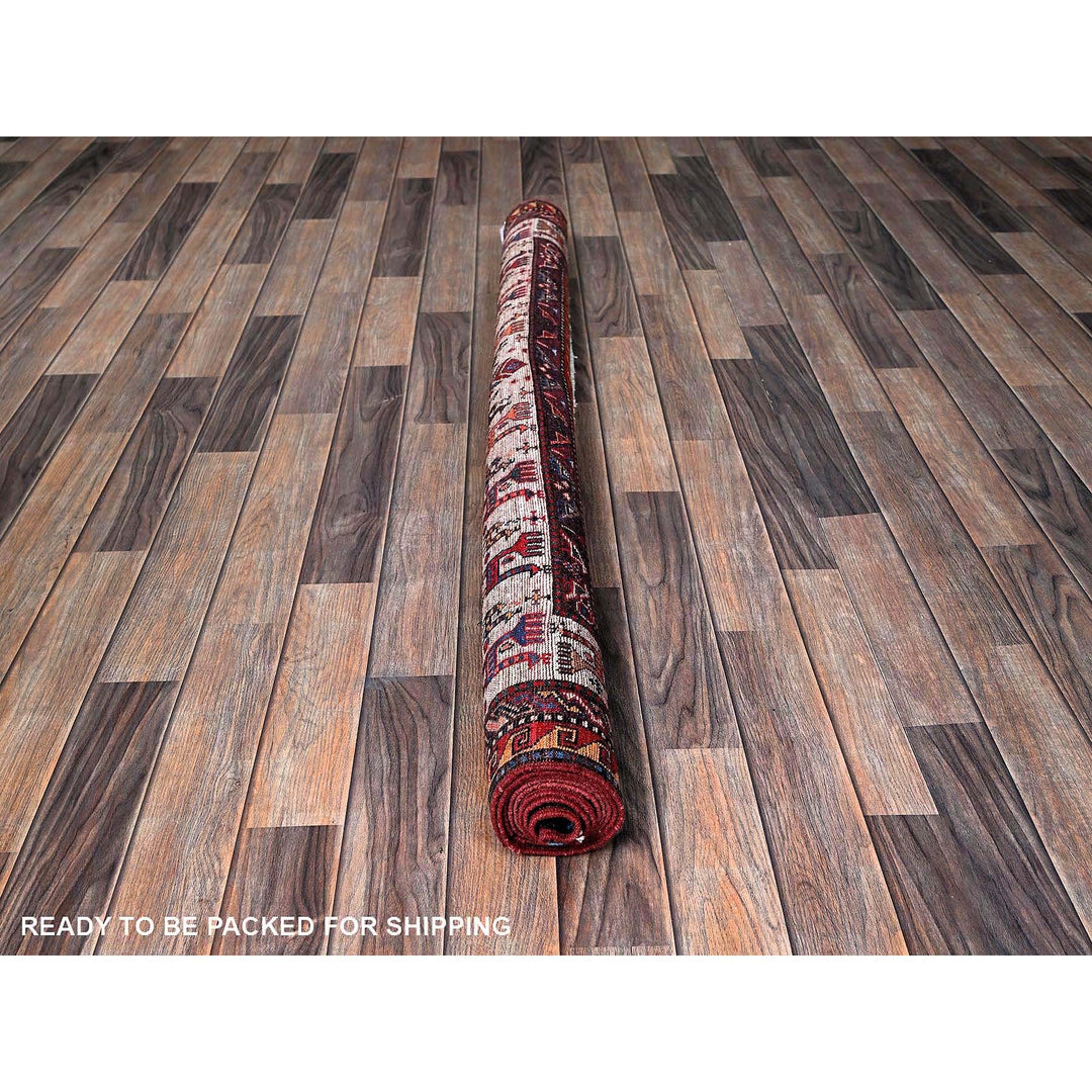 5'0" x 6'4" New Hand Knotted Red Wool Rectangle Oriental Rug - MOA102593