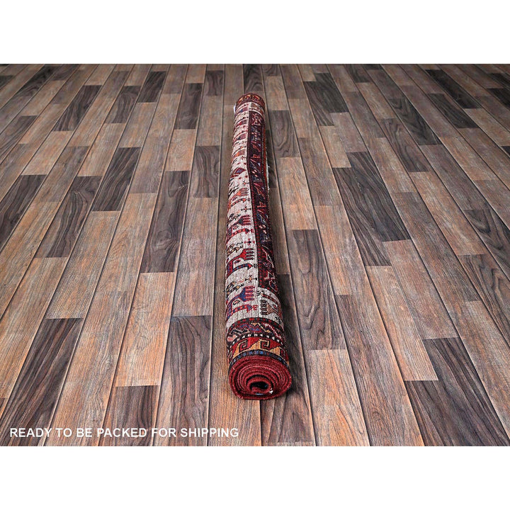 5'0" x 6'4" New Hand Knotted Red Wool Rectangle Oriental Rug - MOA102593