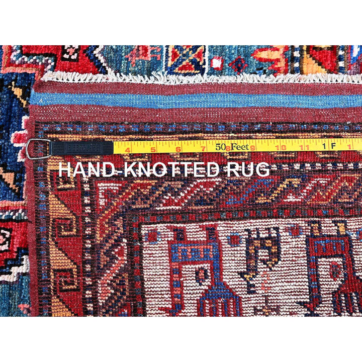 5'0" x 6'4" New Hand Knotted Red Wool Rectangle Oriental Rug - MOA102593