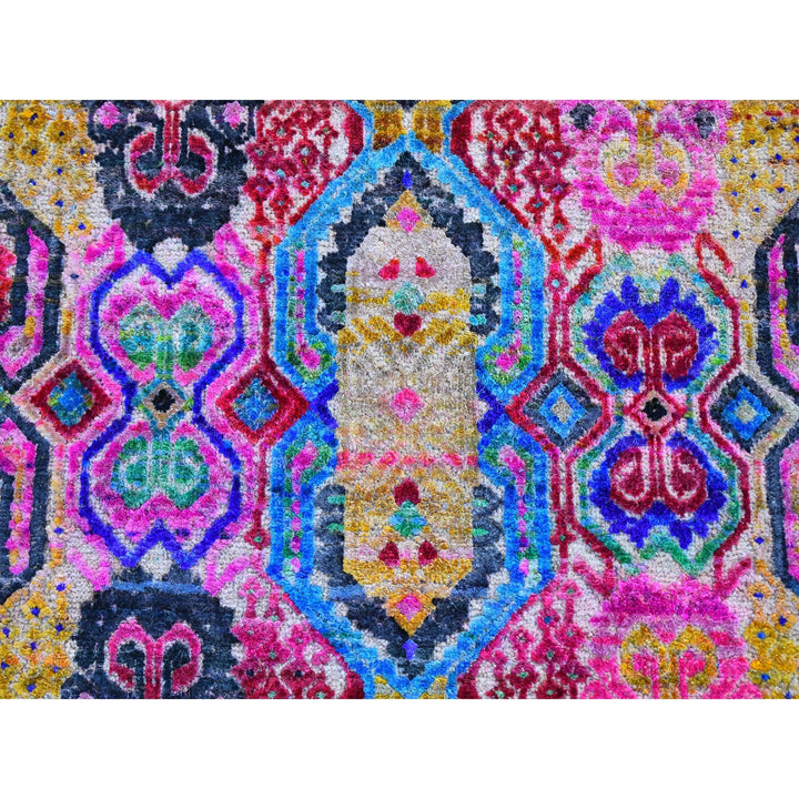 8'10" x 12'0" New Hand Knotted Pink Wool & Silk Rectangle Oriental Rug - MOA10259460