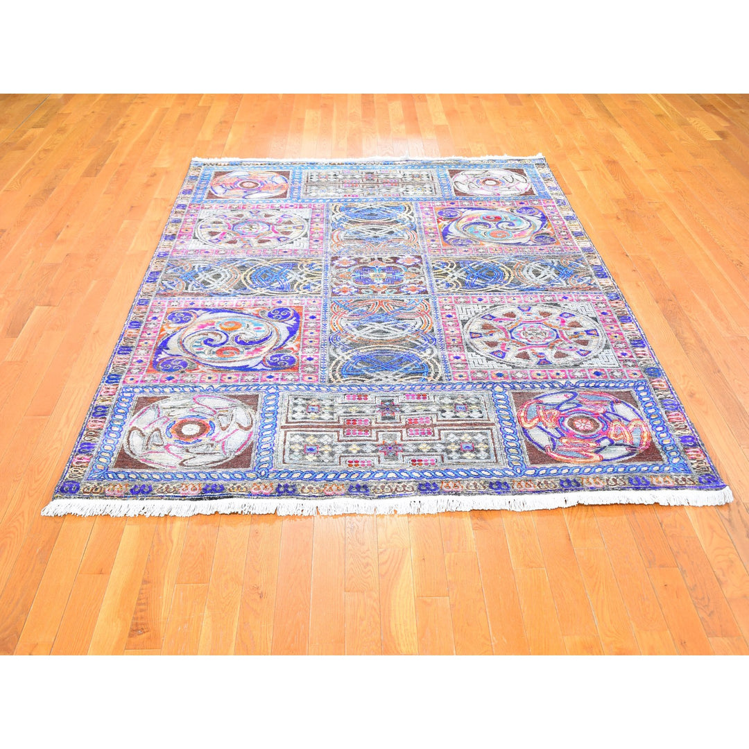 6'1" x 9'0" New Hand Knotted Blue Cotton Rectangle Oriental Rug - MOA10259480