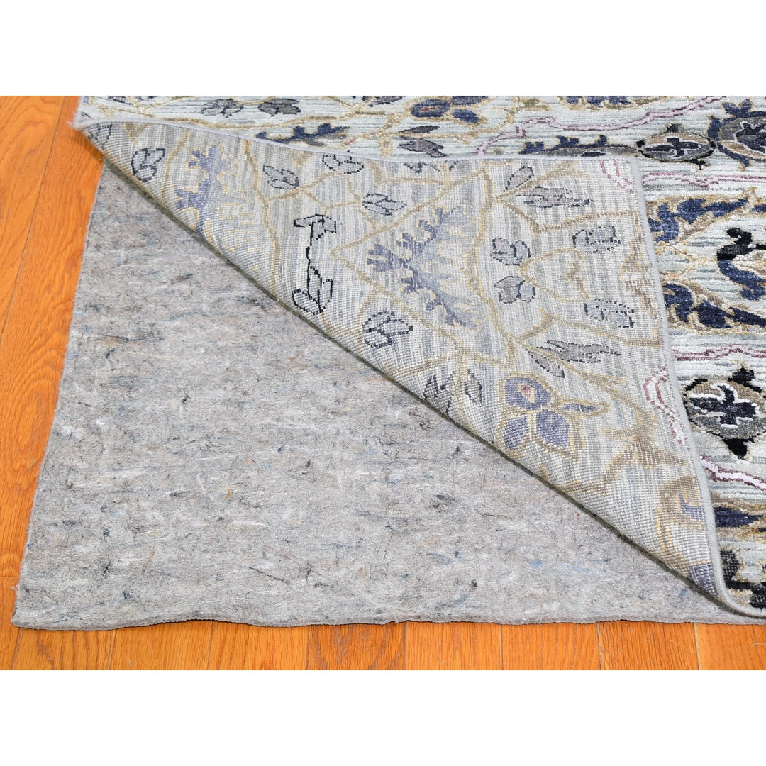 10'0" x 14'2" New Hand Knotted Grey Wool Rectangle Oriental Rug - MOA10259493