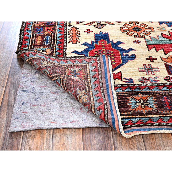 5'2" x 6'8" New Hand Knotted Ivory Wool Rectangle Oriental Rug - MOA102594