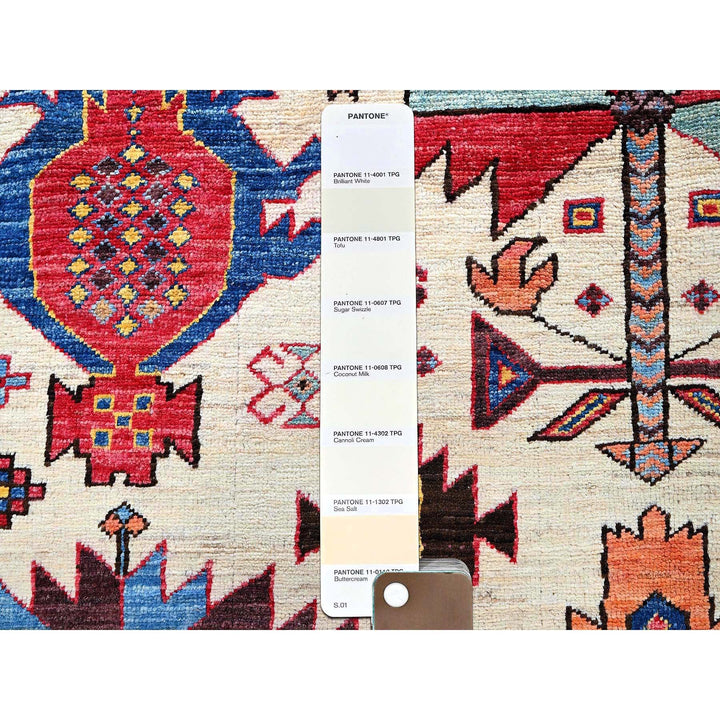 5'2" x 6'8" New Hand Knotted Ivory Wool Rectangle Oriental Rug - MOA102594
