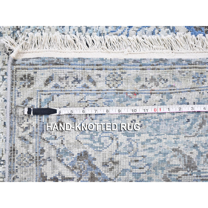 3'0" x 5'0" New Hand Knotted Blue Wool & Silk Rectangle Oriental Rug - MOA10259501