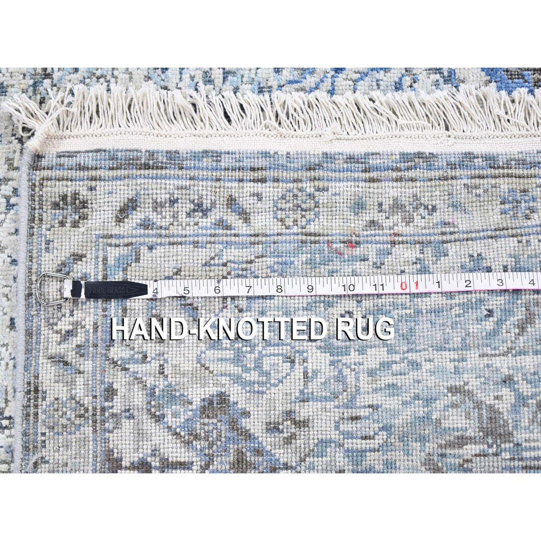 3'0" x 5'0" New Hand Knotted Blue Wool & Silk Rectangle Oriental Rug - MOA10259505