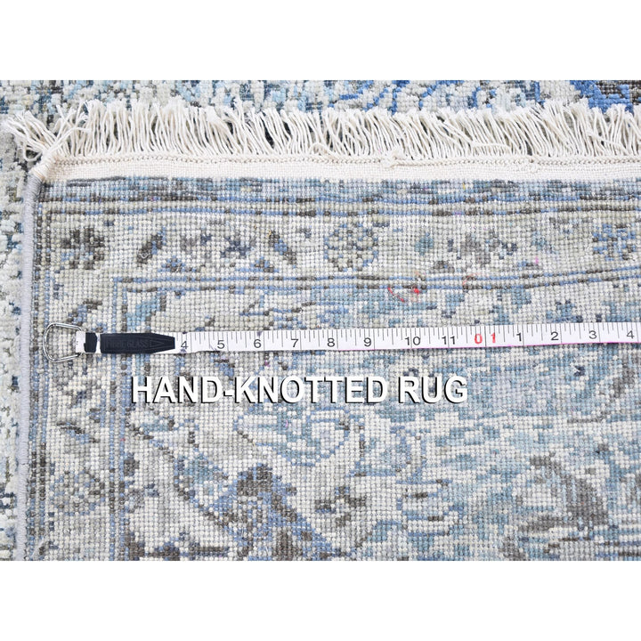 3'0" x 5'0" New Hand Knotted Blue Wool & Silk Rectangle Oriental Rug - MOA10259505