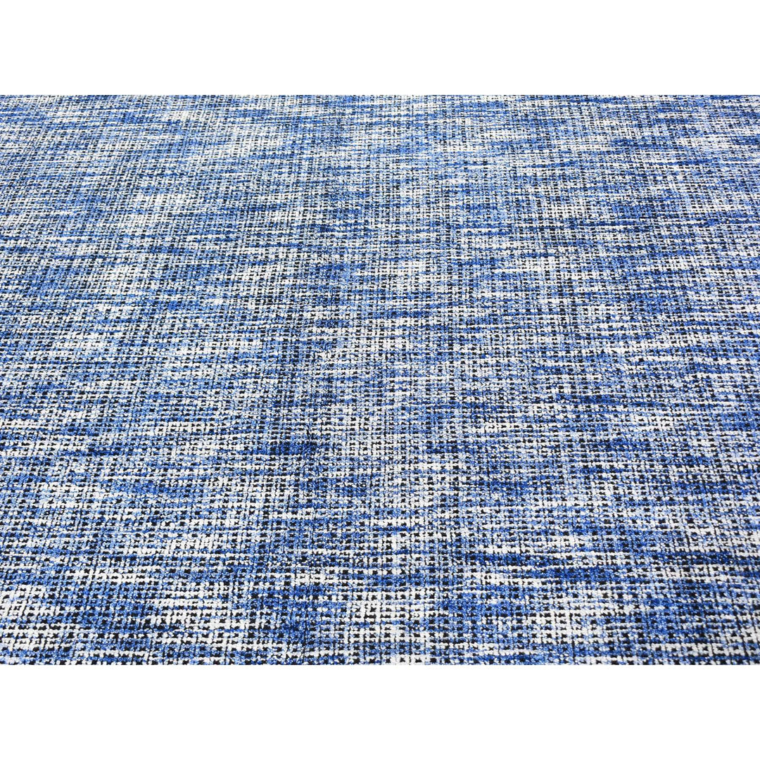 8'2" x 10'0" New Hand Loomed Blue Wool Rectangle Oriental Rug - MOA10259534