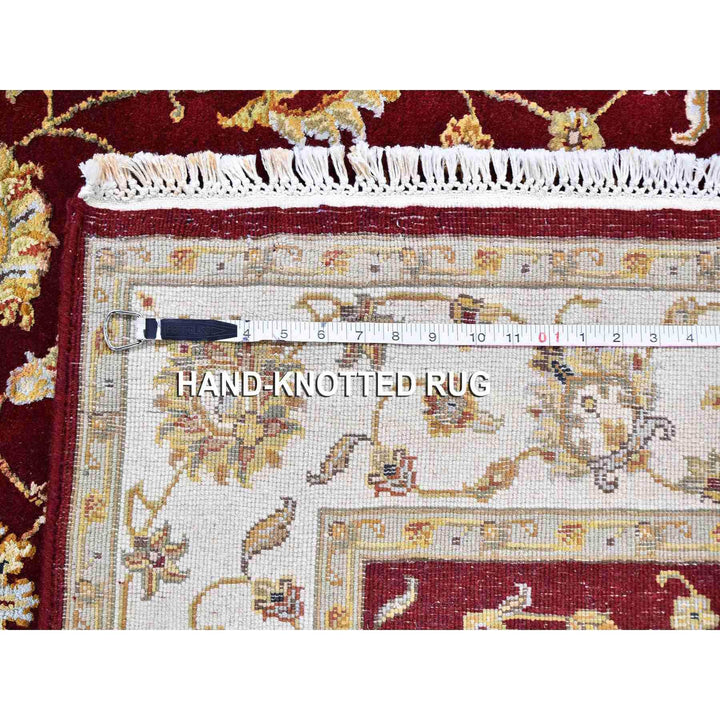 4'0" x 6'0" New Hand Knotted Red Wool & Silk Rectangle Oriental Rug - MOA10259594