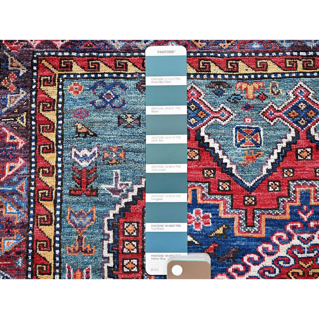 5'1" x 6'7" New Hand Knotted Red Wool Rectangle Oriental Rug - MOA102595