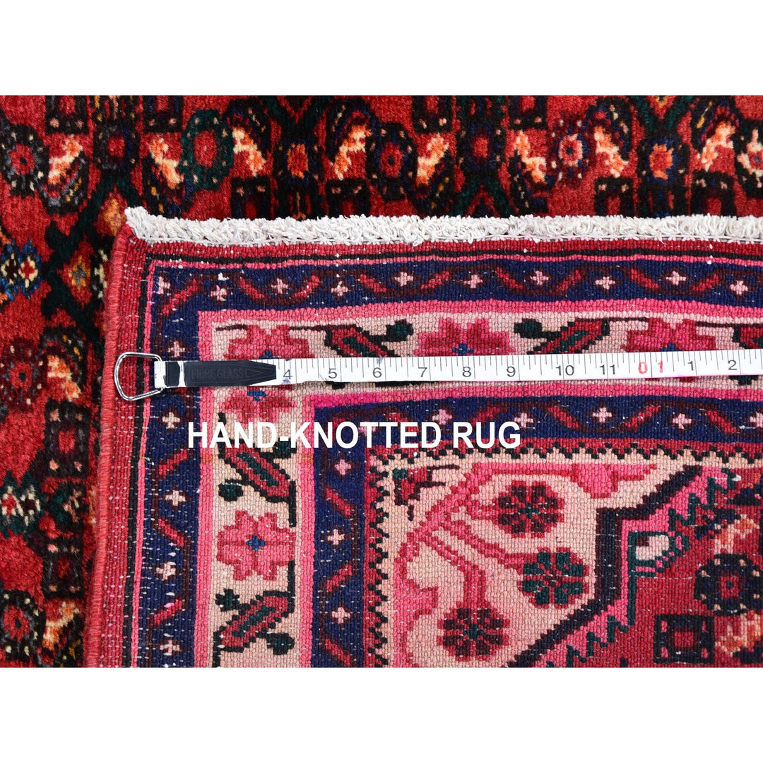 3'5" x 10'4" New Hand Knotted Red Wool Runner Oriental Rug - MOA10259639