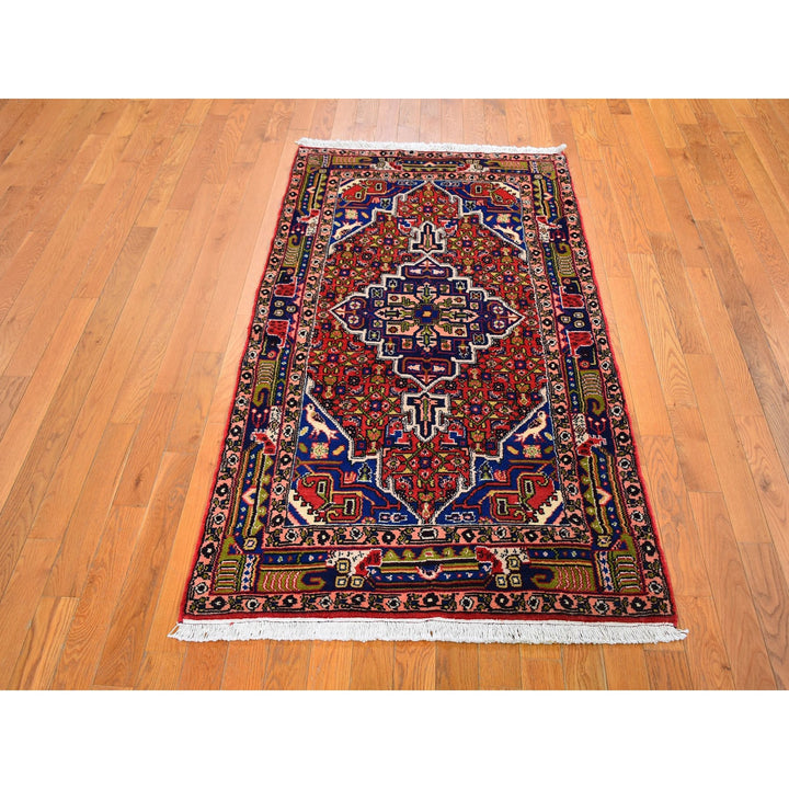 3'4" x 5'10" New Hand Knotted Red Wool Rectangle Oriental Rug - MOA10259657